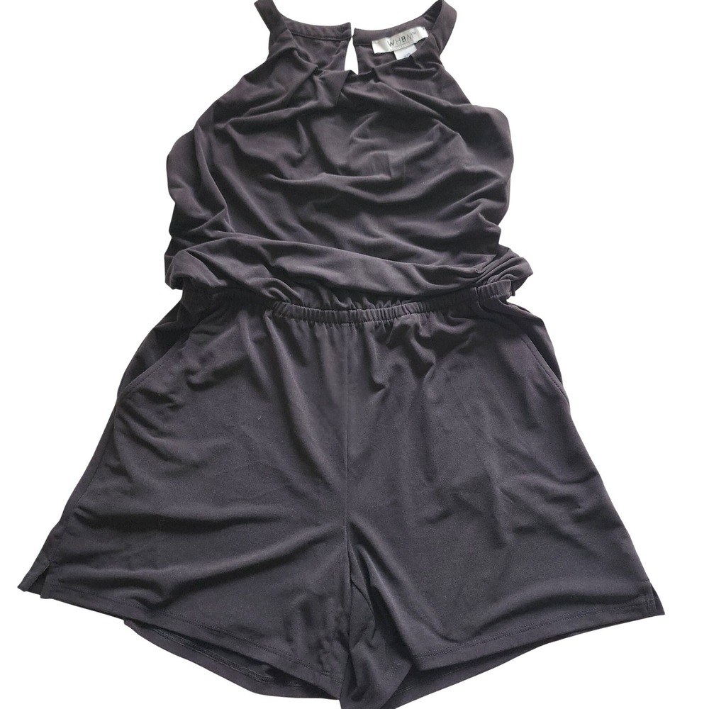 White House Black Market WHBM Black Halter Neck Romper Sleeveless XXS Streetwear